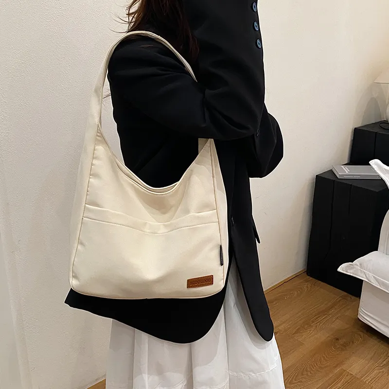 DCLOUD Canvas Bag Tote Shoulder Bag Unisex Multicolor-3