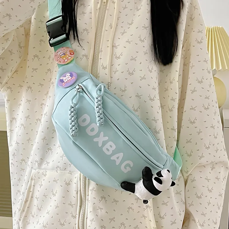 DCLOUD Nylon Backpack, Crossbody Bag, Sling Bag Regular Unisex White/Black/Pink/Yellow/Green-24