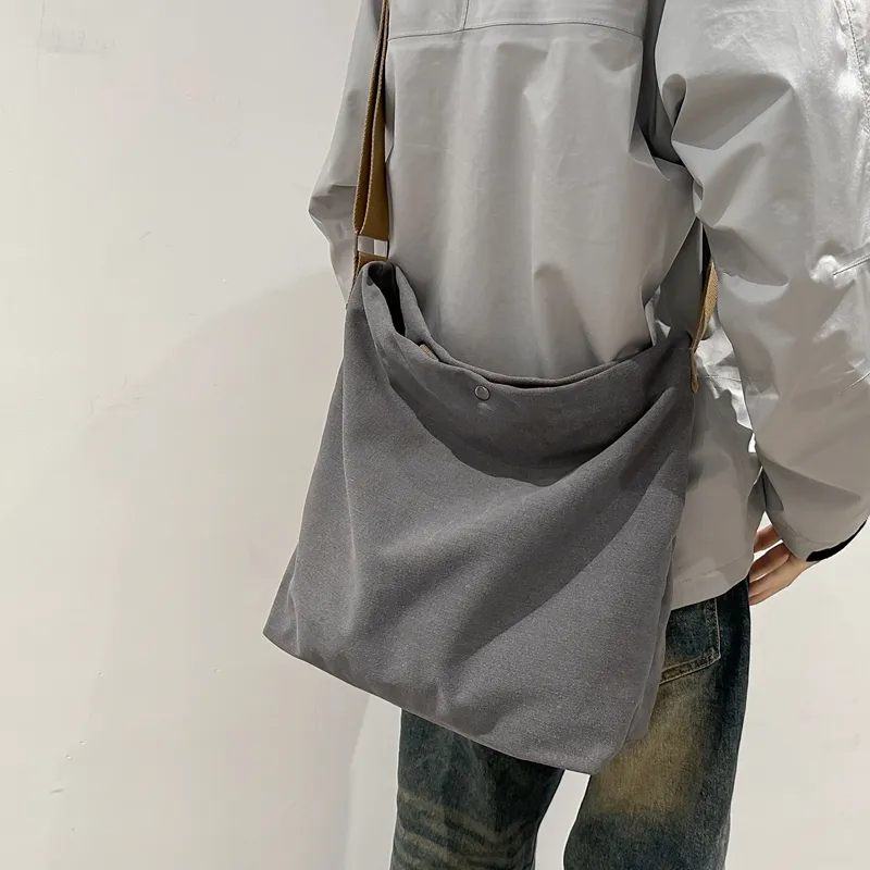 DCLOUD Canvas Backpack Crossbody Bag Regular Unisex Khaki/Black/Gray/Brown/Green-12