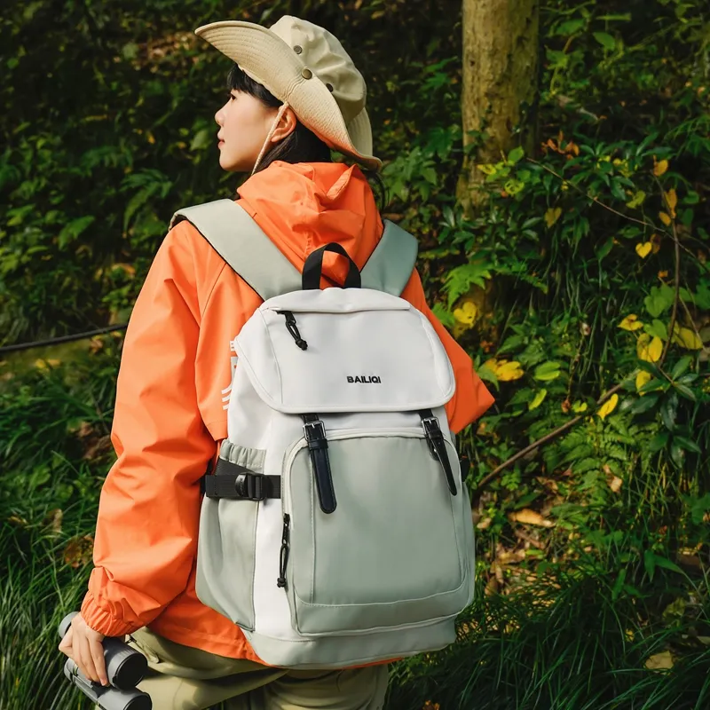 DCLOUD Nylon Backpack Large Size Unisex White/Black/Army Green/Light Green/Khaki-18
