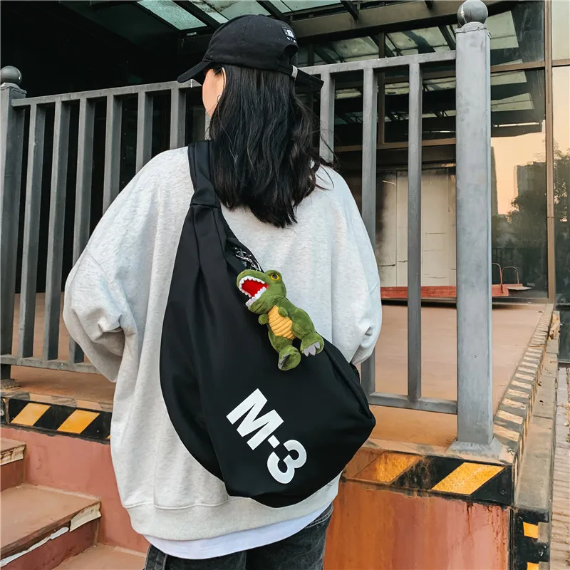 DCLOUD Nylon Shoulder Bag Unisex Black-4