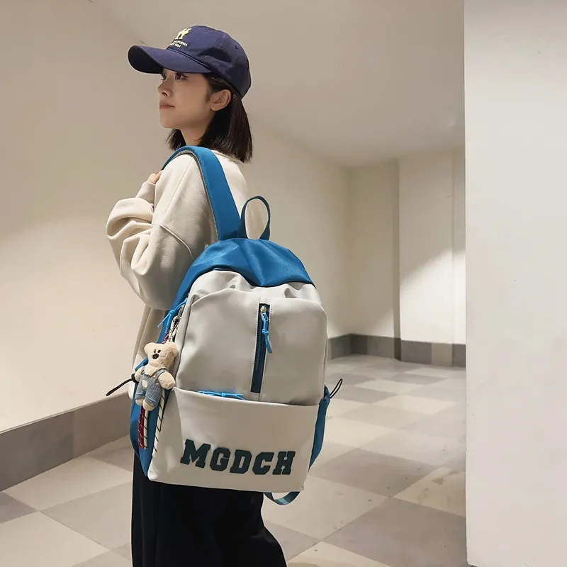 DCLOUD Nylon Backpack Unisex Black/Red/Blue/Khaki-14
