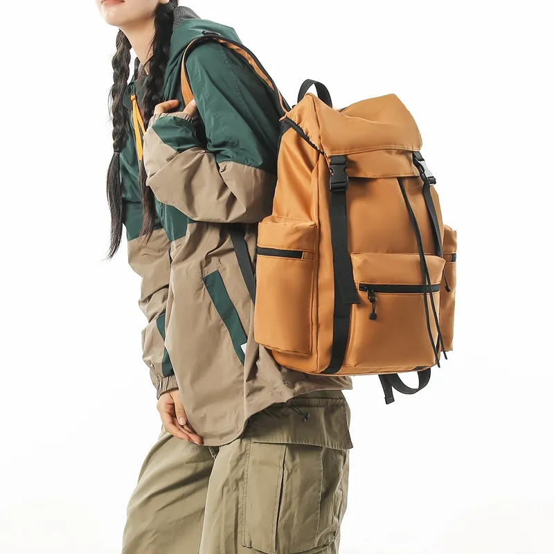 DCLOUD Nylon Backpack Unisex Blue/Black/Grass Green/Army Green/Pink/Khaki-20