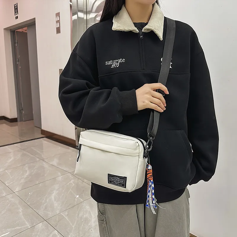 DCLOUD Nylon Backpack, Shoulder Bag, Crossbody Bag Regular Unisex White/Black/Yellow/Orange/Red-2