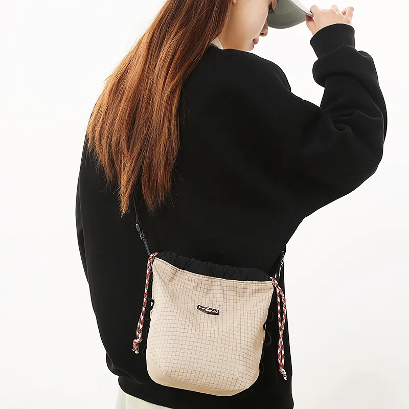DCLOUD Nylon Crossbody Bag Regular Unisex Black/Khaki/Yellow/Red/Green-7