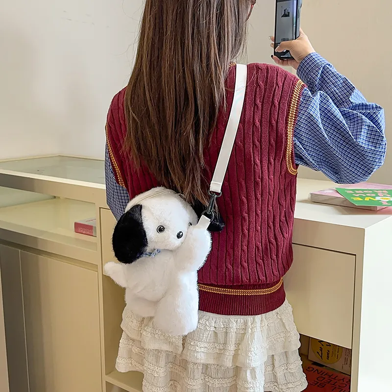 DCLOUD Plush Backpack Trumpets Women's Brown Bear/Khaki Bear/White Puppy/White Lamb-14