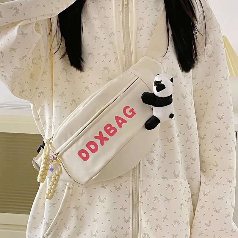 DCLOUD Nylon Backpack, Crossbody Bag, Sling Bag Regular Unisex White/Black/Pink/Yellow/Green-3