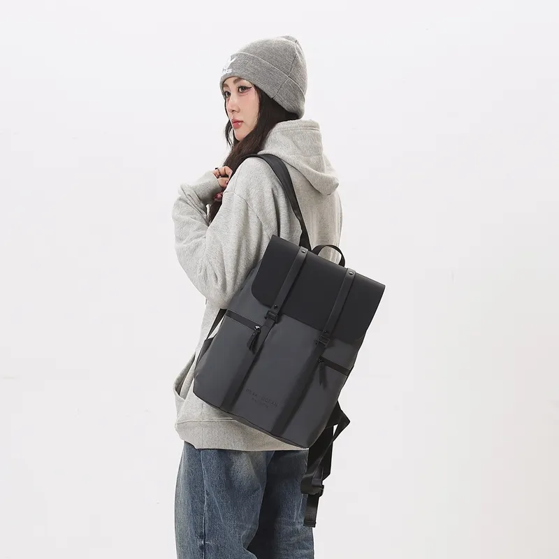 DCLOUD PU Backpack Regular Unisex Black/Gray-11