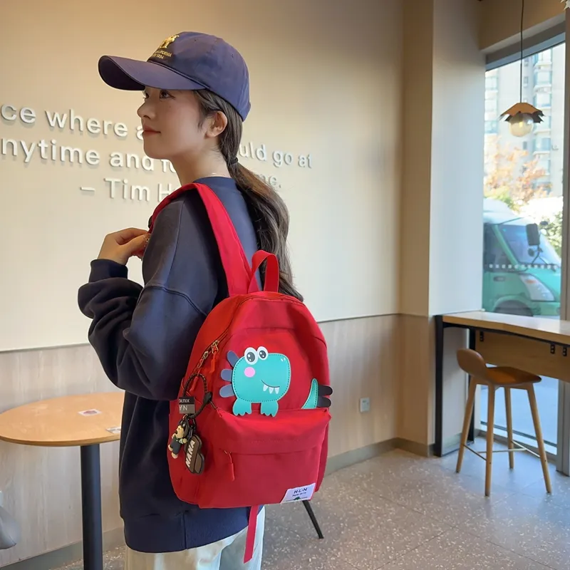 DCLOUD Nylon Backpack Regular Unisex Red/Black/Pink/Green/Khaki-1