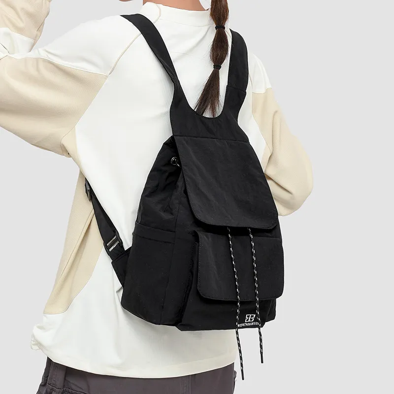 DCLOUD Oxford Backpack Trumpets Unisex Beige/Blue/Black-11