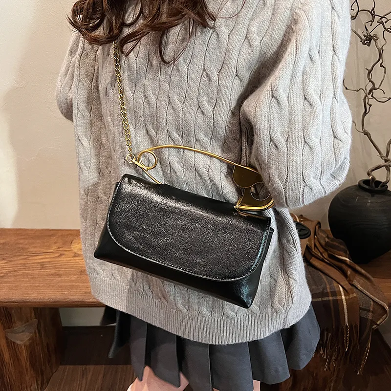 DCLOUD PU Shoulder Bag Crossbody Bag Handbag Regular Unisex Ecru Black/Brown/Burgundy-11