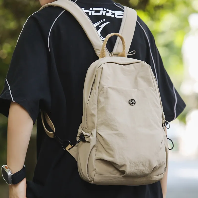 DCLOUD Nylon Fabric Backpack Mini Unisex Khaki/Green/Gray/Black-3
