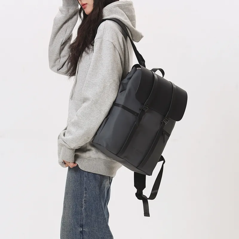 DCLOUD PU Backpack Regular Unisex Black/Gray-8