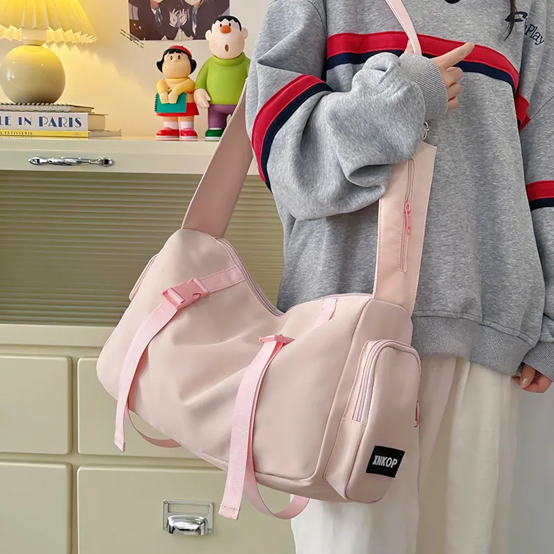 DCLOUD Nylon Crossbody Bag Unisex Blue/White/Black/Pink-18