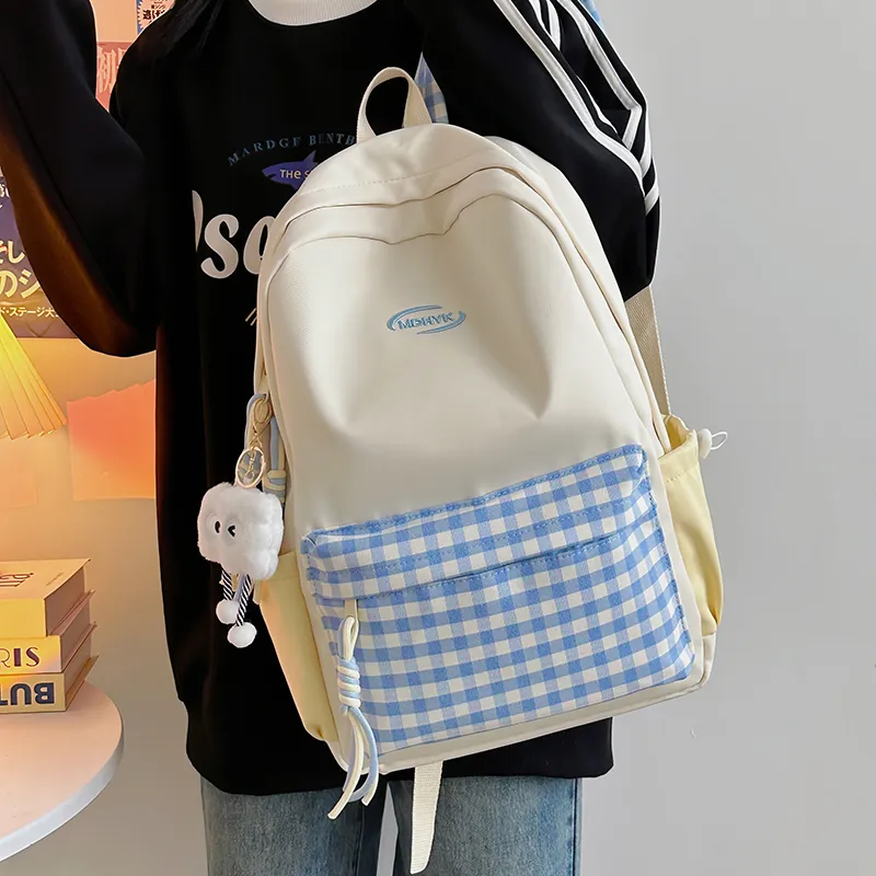DCLOUD Nylon Backpack Regular Women's White/Yellow/Black/Khaki/Green-1