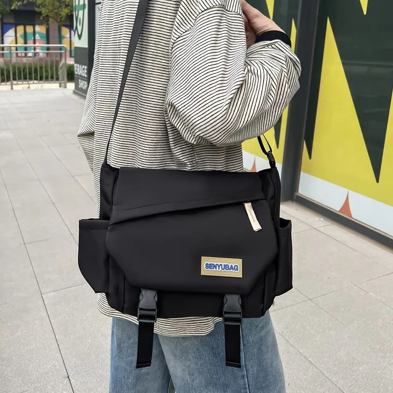 DCLOUD Composite Cloth Backpack Shoulder Bag Crossbody Bag Unisex Ecru Khaki/Green Khaki/Red Khaki/Black-14