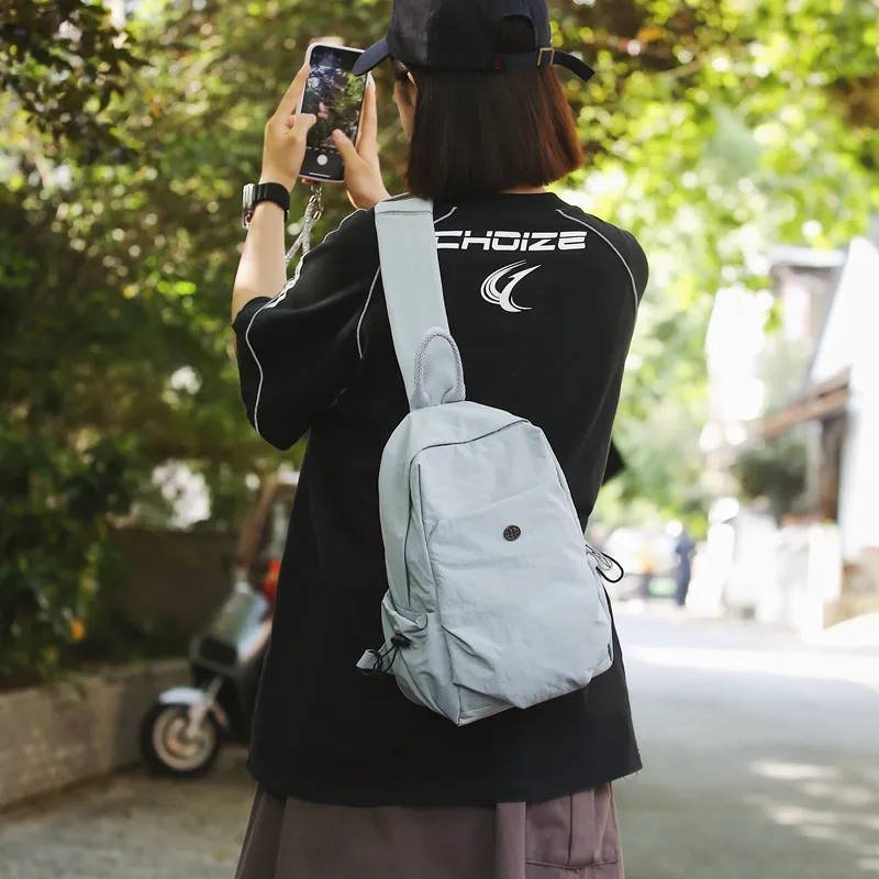 DCLOUD Nylon Fabric Backpack Mini Unisex Khaki/Green/Gray/Black-22