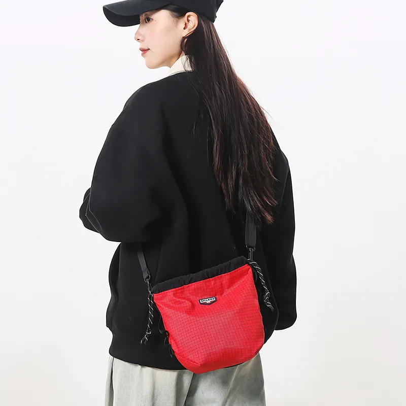 DCLOUD Nylon Crossbody Bag Regular Unisex Black/Khaki/Yellow/Red/Green-17
