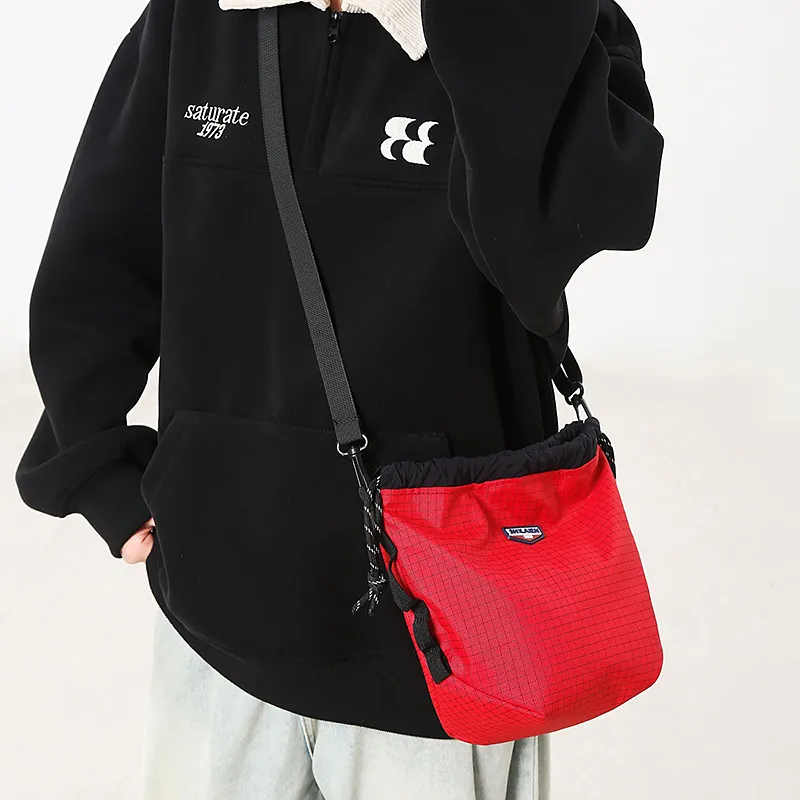 DCLOUD Nylon Crossbody Bag Regular Unisex Black/Khaki/Yellow/Red/Green-15