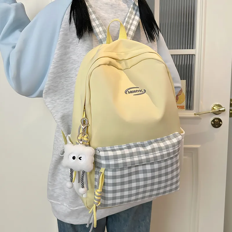 DCLOUD Nylon Backpack Regular Women's White/Yellow/Black/Khaki/Green-8