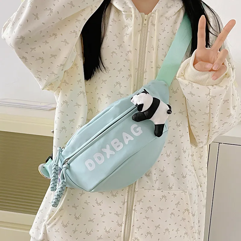 DCLOUD Nylon Backpack, Crossbody Bag, Sling Bag Regular Unisex White/Black/Pink/Yellow/Green-23