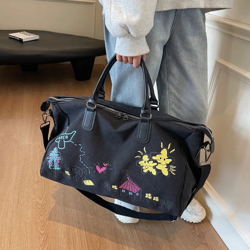 DCLOUD Fabric Travel Bag 30L Unisex Green/Black/Gray-6