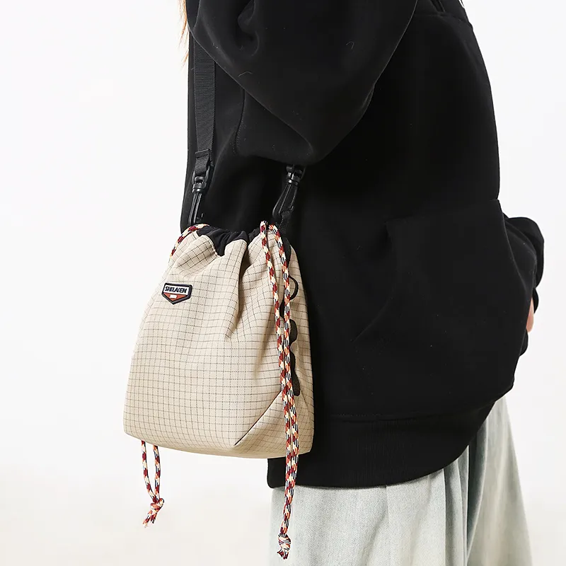 DCLOUD Nylon Crossbody Bag Regular Unisex Black/Khaki/Yellow/Red/Green-9
