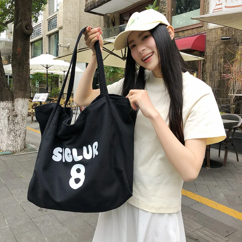 DCLOUD Canvas Tote Bag, Shopping Bag, Canvas Bag, Shoulder Bag Unisex Multicolor-24