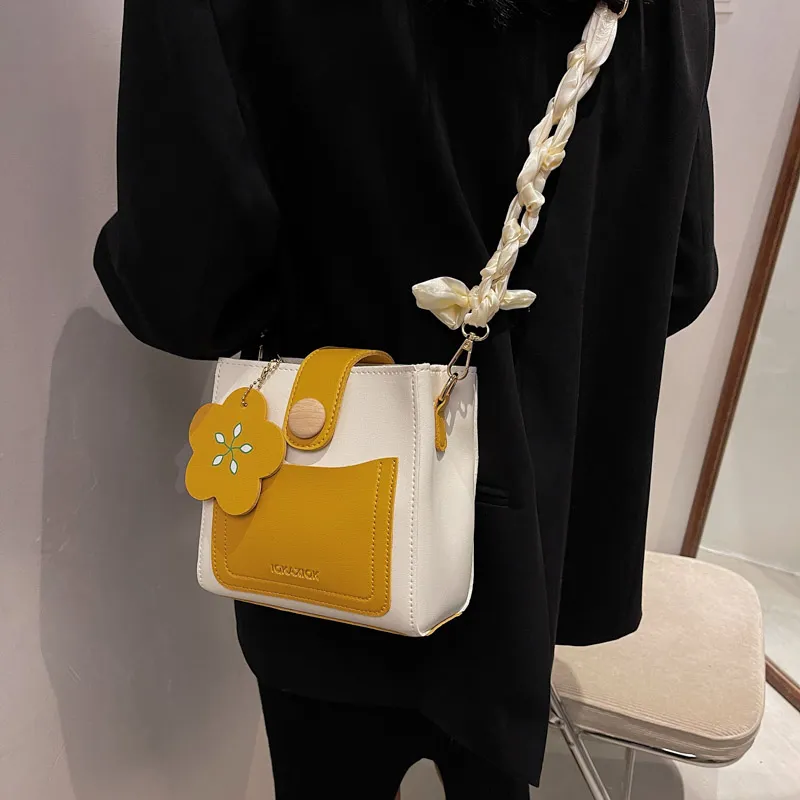 DCLOUD PU Crossbody Bag Women's Ecru/Yellow/Green/Black/Red/Orange-9