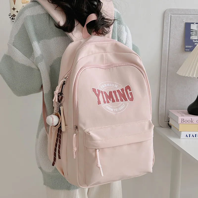 DCLOUD Nylon Backpack Unisex Red/White/Blue/Pink/Black-17