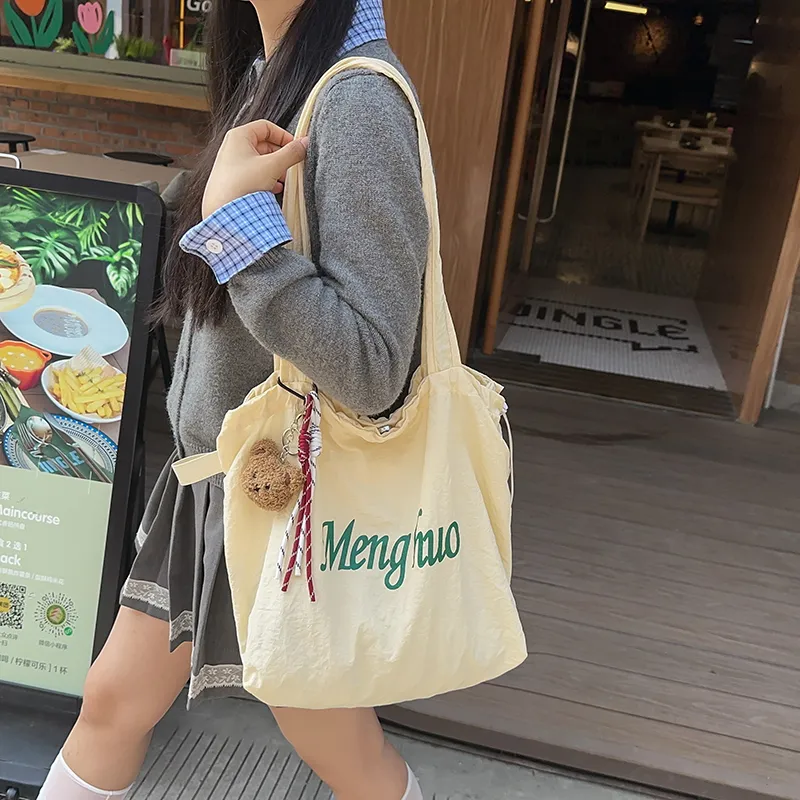 DCLOUD Nylon Tote Bag Shoulder Bag Women's Yellow/White/Gray/Black/Blue/Khaki/Red-1