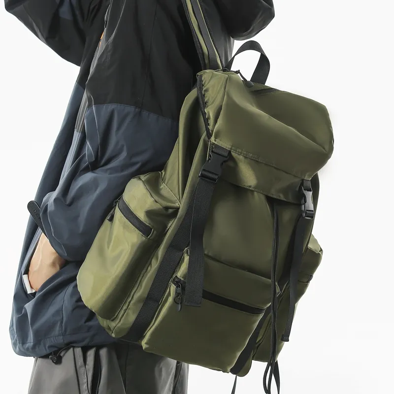 DCLOUD Nylon Backpack Unisex Blue/Black/Grass Green/Army Green/Pink/Khaki-12