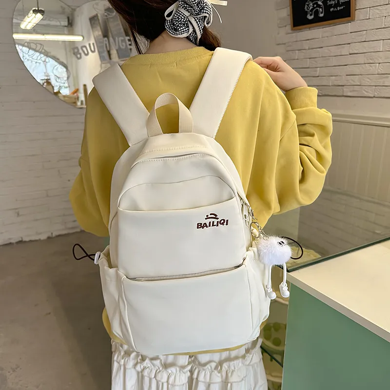 DCLOUD Nylon Backpack Unisex White/Black/Blue/Pink/Yellow/Khaki-2