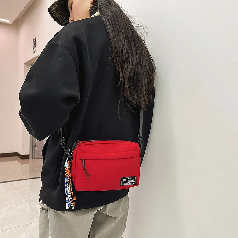 DCLOUD Nylon Backpack, Shoulder Bag, Crossbody Bag Regular Unisex White/Black/Yellow/Orange/Red-25