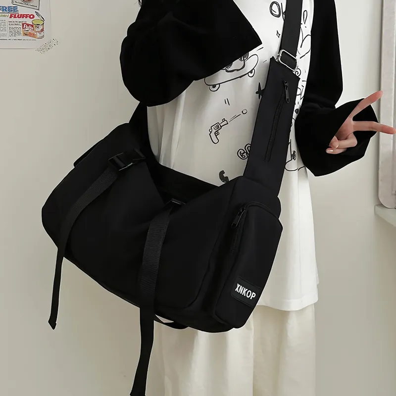 DCLOUD Nylon Crossbody Bag Unisex Blue/White/Black/Pink-13
