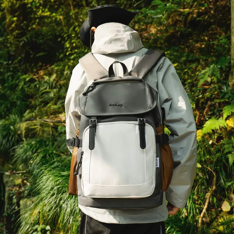 DCLOUD Nylon Backpack Large Size Unisex White/Black/Army Green/Light Green/Khaki-15