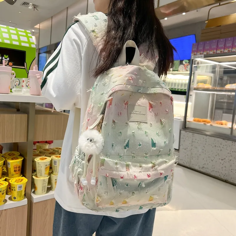 DCLOUD Canvas Backpack Regular Women's Multicolor-8