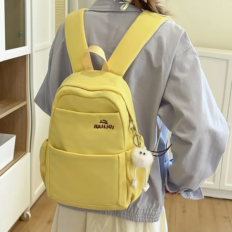 DCLOUD Nylon Backpack Unisex White/Black/Blue/Pink/Yellow/Khaki-19