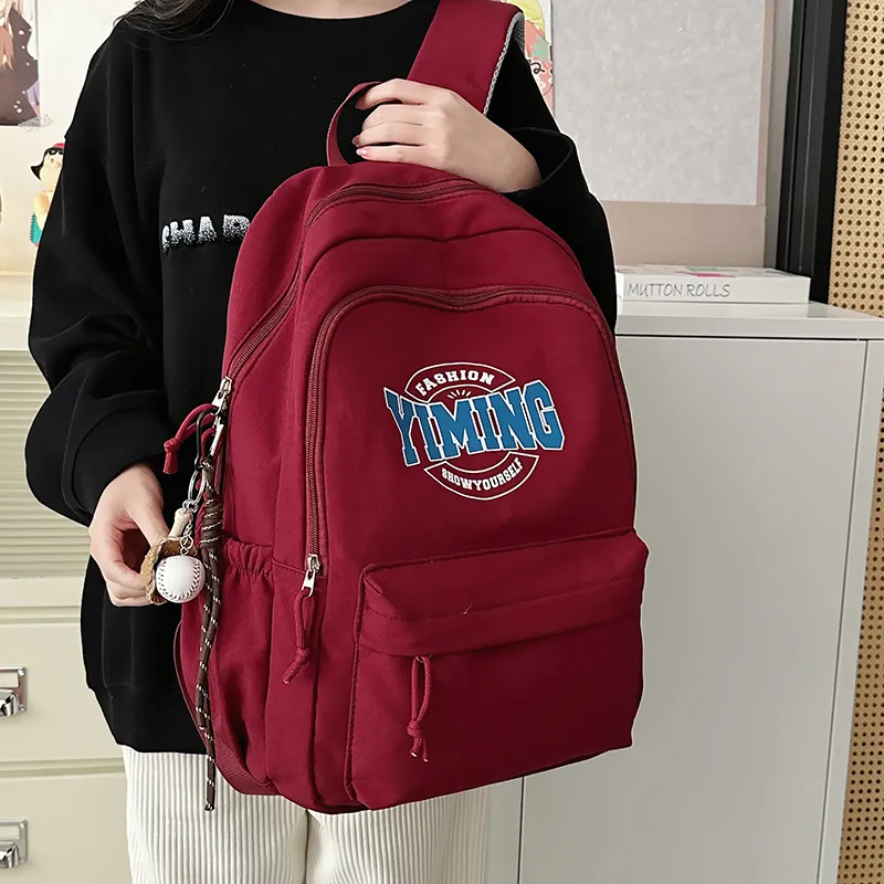 DCLOUD Nylon Backpack Unisex Red/White/Blue/Pink/Black-3