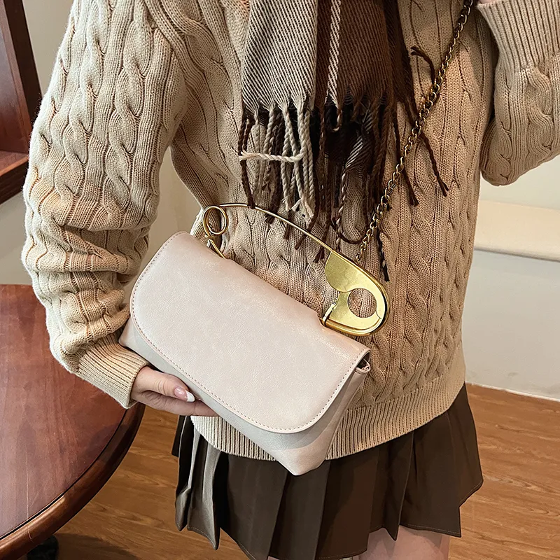 DCLOUD PU Shoulder Bag Crossbody Bag Handbag Regular Unisex Ecru Black/Brown/Burgundy-4