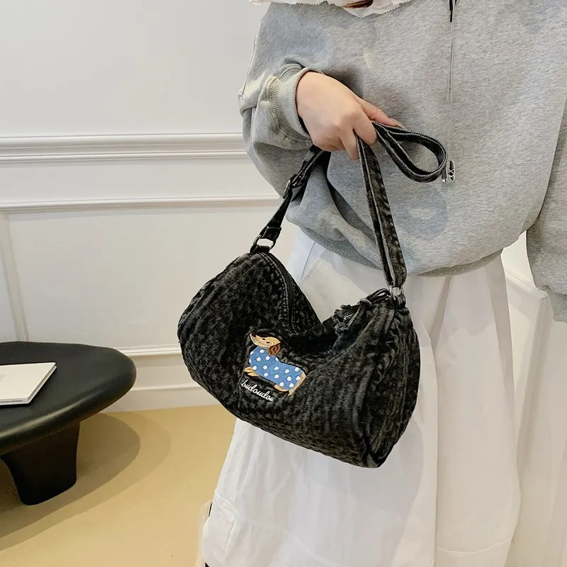 DCLOUD Denim Crossbody Bag Women's Black/Blue-4