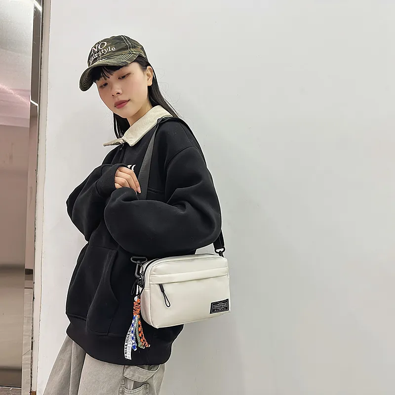 DCLOUD Nylon Backpack, Shoulder Bag, Crossbody Bag Regular Unisex White/Black/Yellow/Orange/Red-1