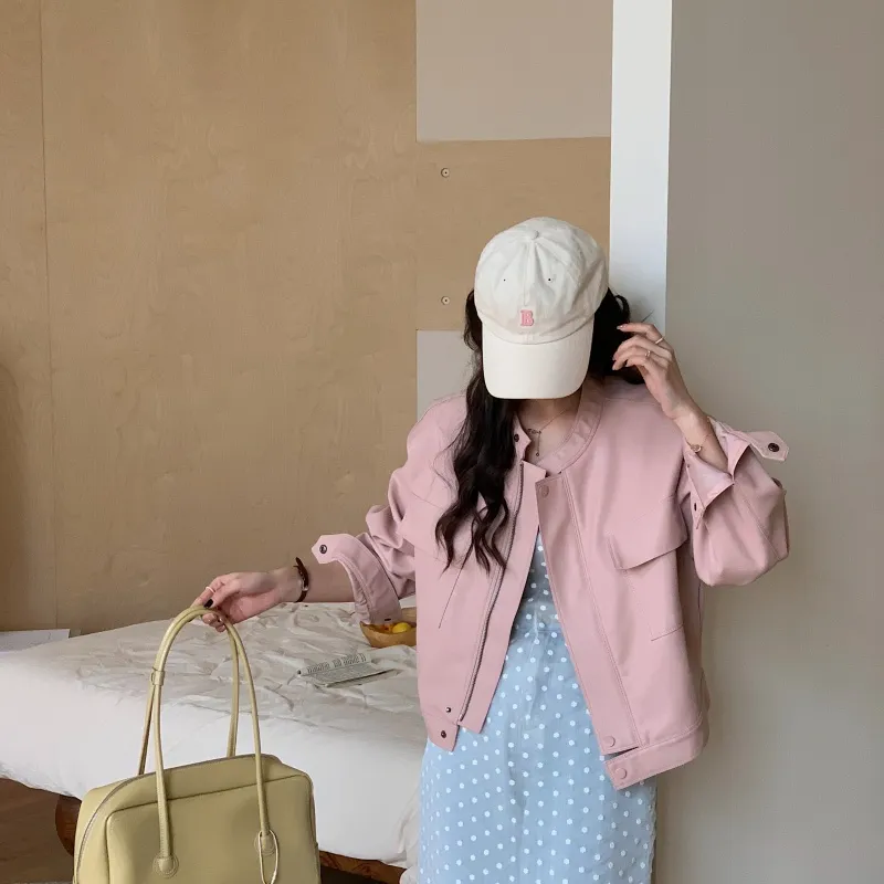 Classic Leather Jacket Exemplifies Unique Style Unisex-4