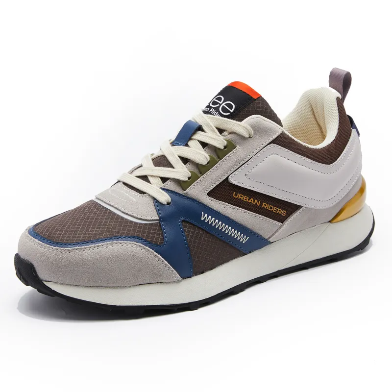 Lee Casual Shoes Men Low Top Light Gray/Dark Blue/Chocolate-13