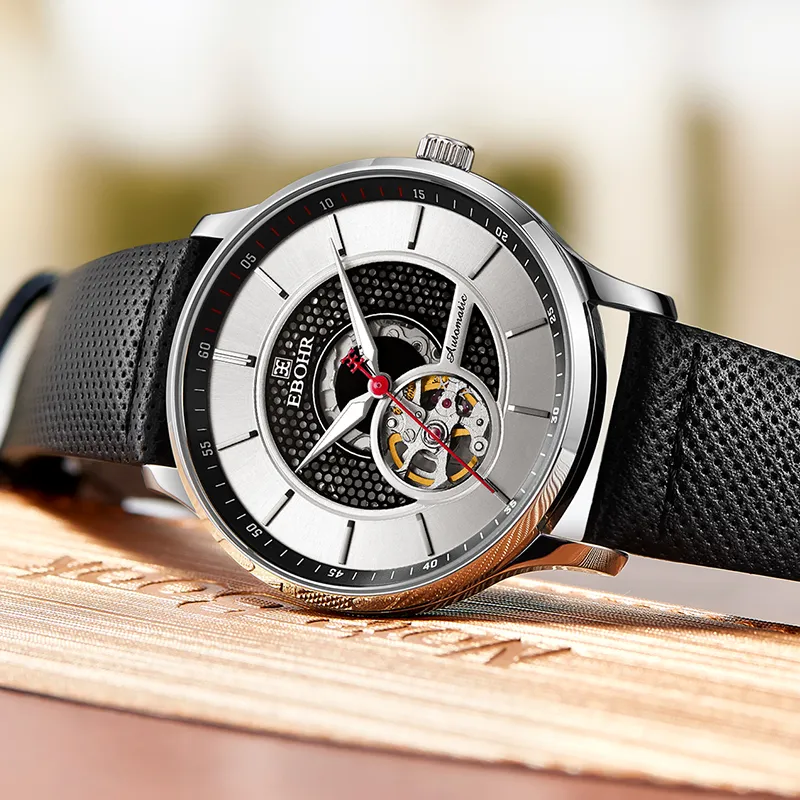 EBOHR Mechanical Movement Watch Men Silver Dial-1