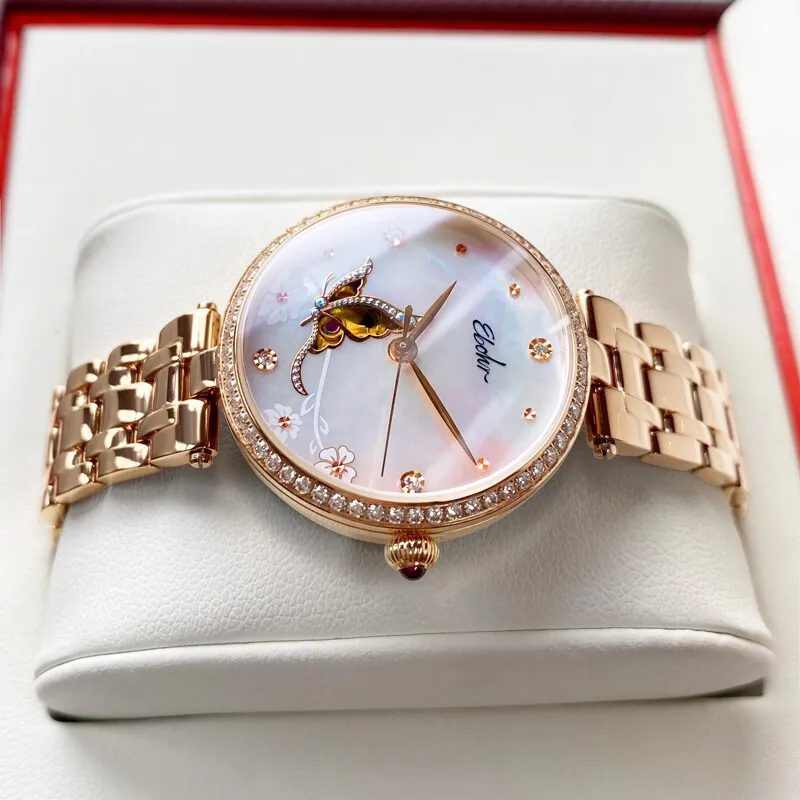 EBOHR Revenge Collection Mechanical Movement Watch Women's Mother-of-Pearl Color Watch Dial-5