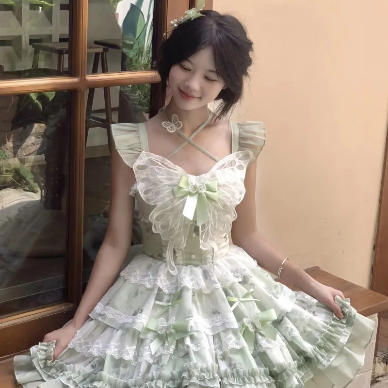 OUTDOORPRINCE Lolita Fashion Women's White Green-2
