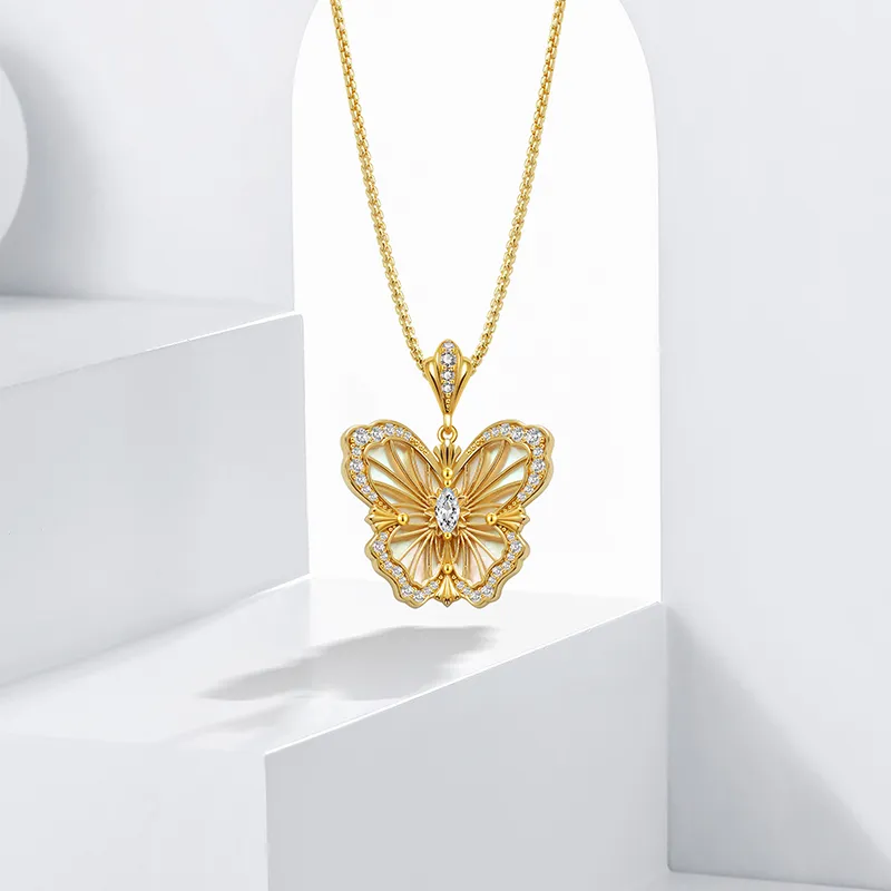 FUNNXI S925 Silver With 18K Gold Plating Necklaces Women's-2