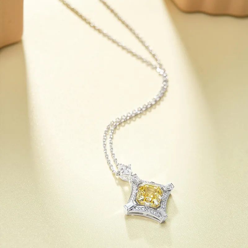 FUNNXI S925 Silver Rhodium Plated Gold Necklaces Women's-1