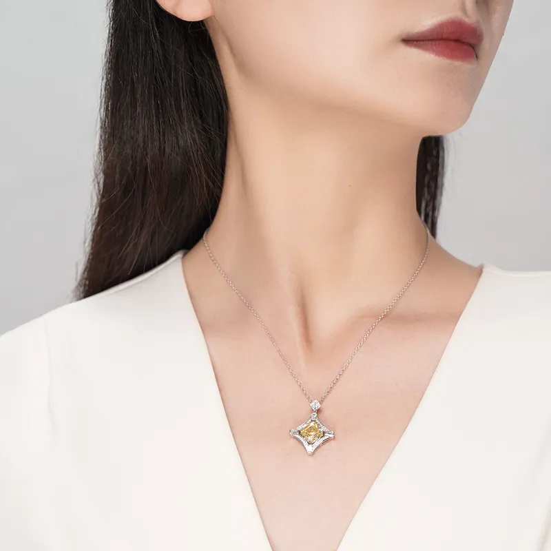 FUNNXI S925 Silver Rhodium Plated Gold Necklaces Women's-3